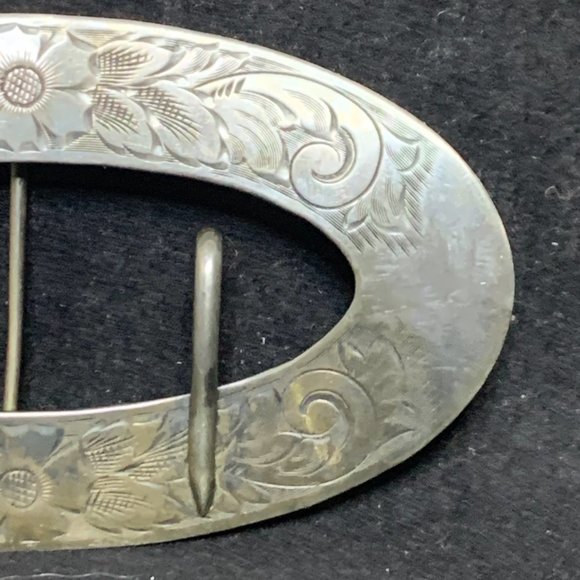 Victorian Unger Brothers Sterling Silver Sash Buckle Signed Broken clasp (2550) - Picture 6 of 9